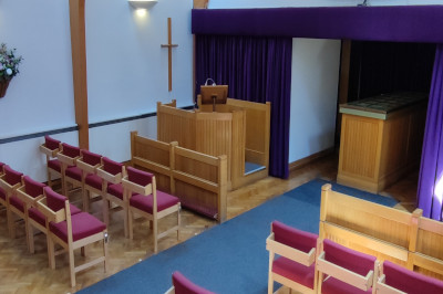 Inside of the Hull Chapel showing chairs