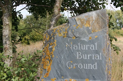 Natural burial ground slab of stone